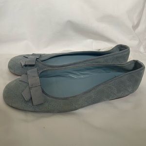 Blue quilted ballet flats. Used.